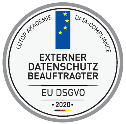 Zertifikat für externen Datenschutzbeauftragten nach EU DSGVO von der Luto Akademie