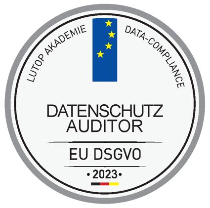 Zertifikat für Datenschutz Auditor nach EU DSGVO von der Luto Akademie