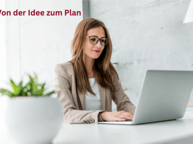 Eine erfolgreiche Geschäftsfrau entwickelt Ihre Geschäftsidee
