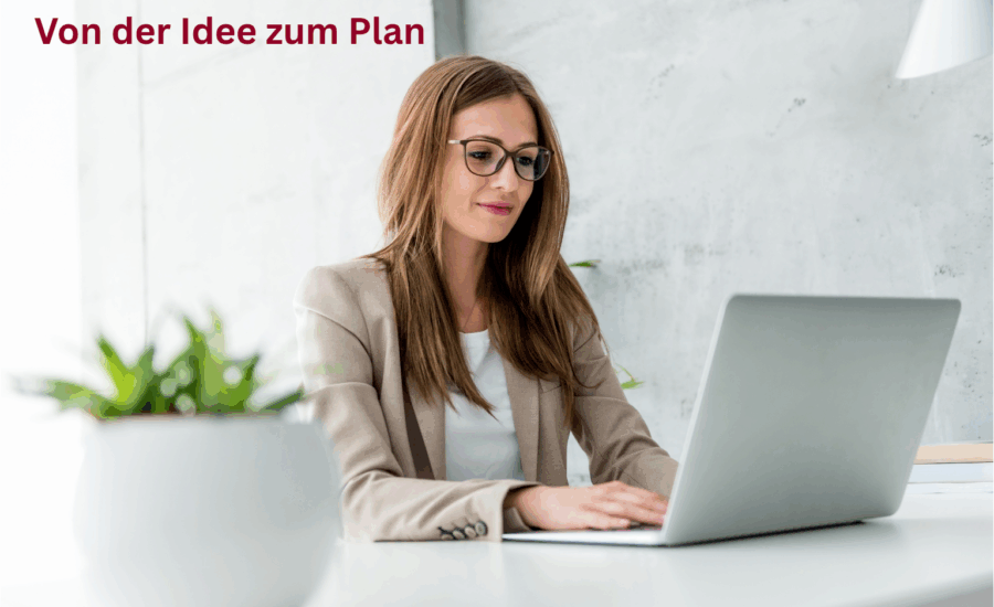 Eine erfolgreiche Geschäftsfrau entwickelt Ihre Geschäftsidee